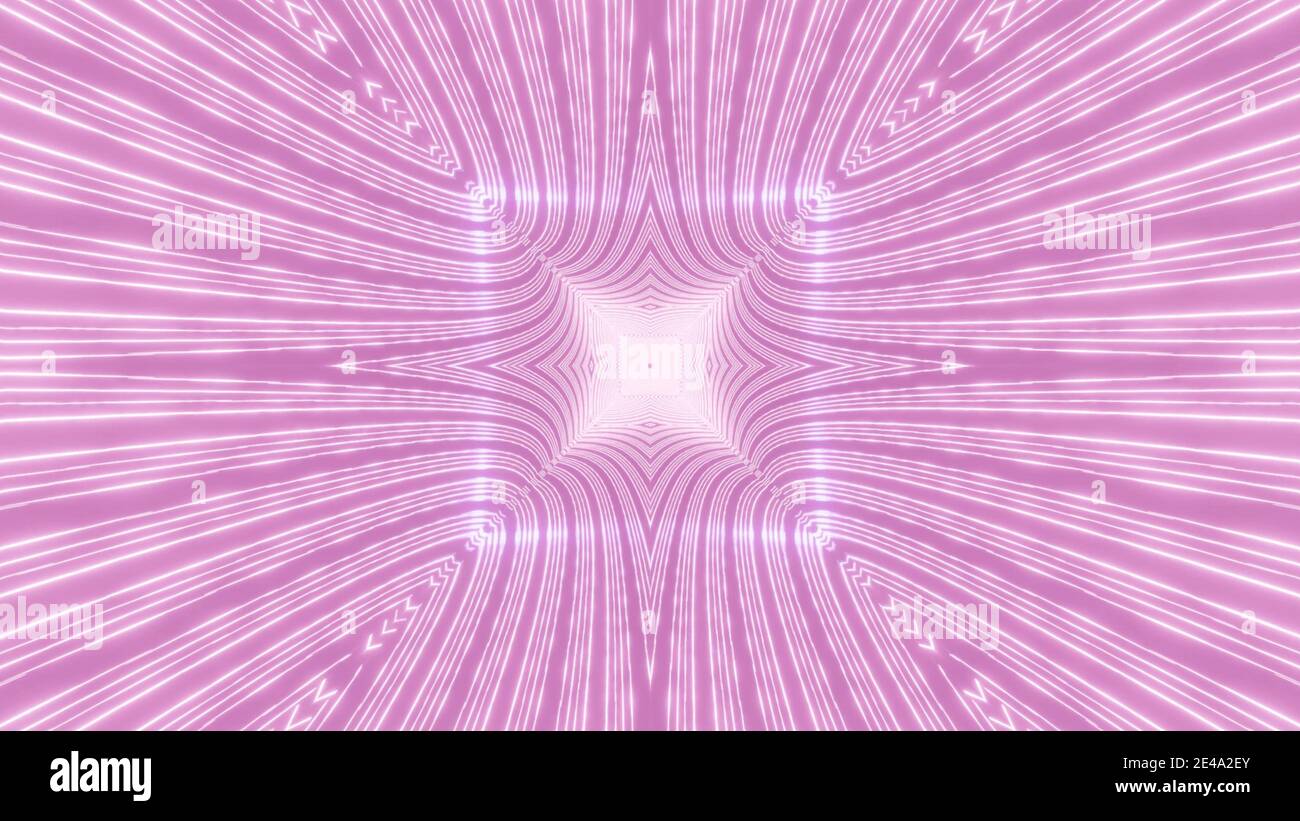 3D rendering of an abstract background of geometric shapes with neon ...