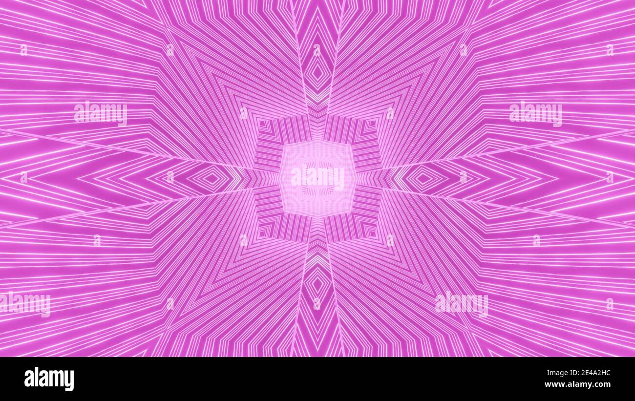 3D rendering of an abstract background of geometric shapes with neon ...