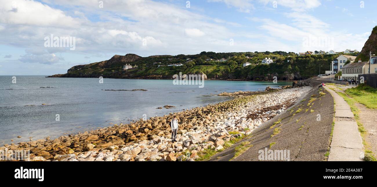 View of a suburb, Howth, Dublin Bay, Dublin, Leinster Province, Republic of Ireland Stock Photo