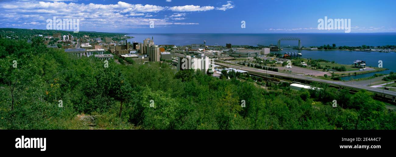 City at the waterfront, Lake Superior, Duluth, Minnesota, USA Stock Photo