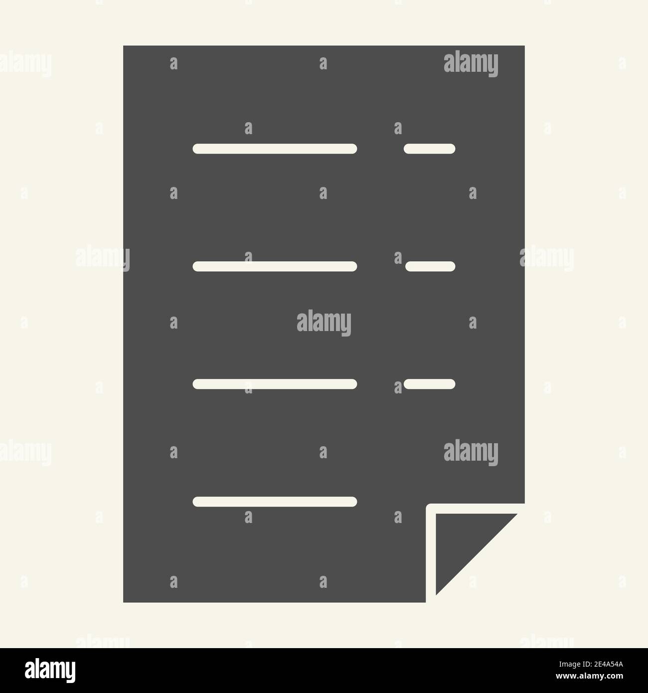 List solid icon. Document vector illustration isolated on white. Paper glyph style design, designed for web and app. Eps 10. Stock Vector