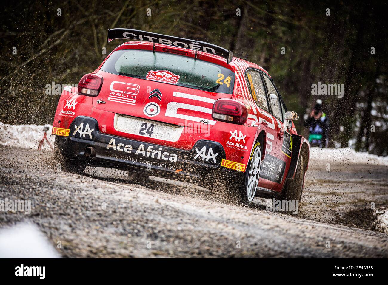 24 Eric CAMILLI (FRA), Francois-Xavier BURESI (FRA), SPORTS & YOU CITROEN C3, RC2 Rally2, action during the 2021 WRC World Rally Car Championship, Monte Carlo rally on January 20 to 24, 2021 at Monaco - Photo Bastien Roux / DPPI / LiveMedia Stock Photo