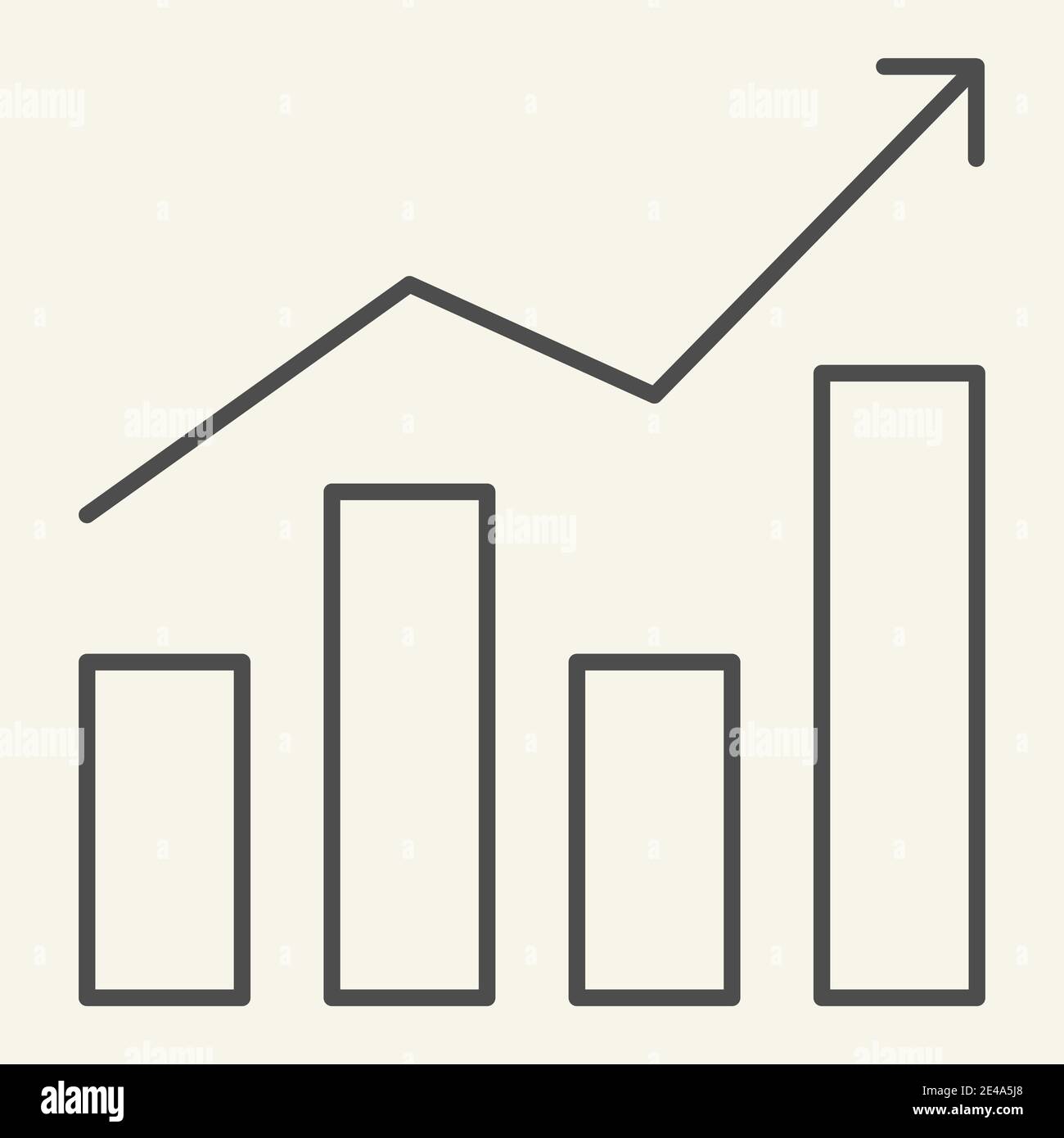 Diagram thin line icon. Growth graph vector illustration isolated on