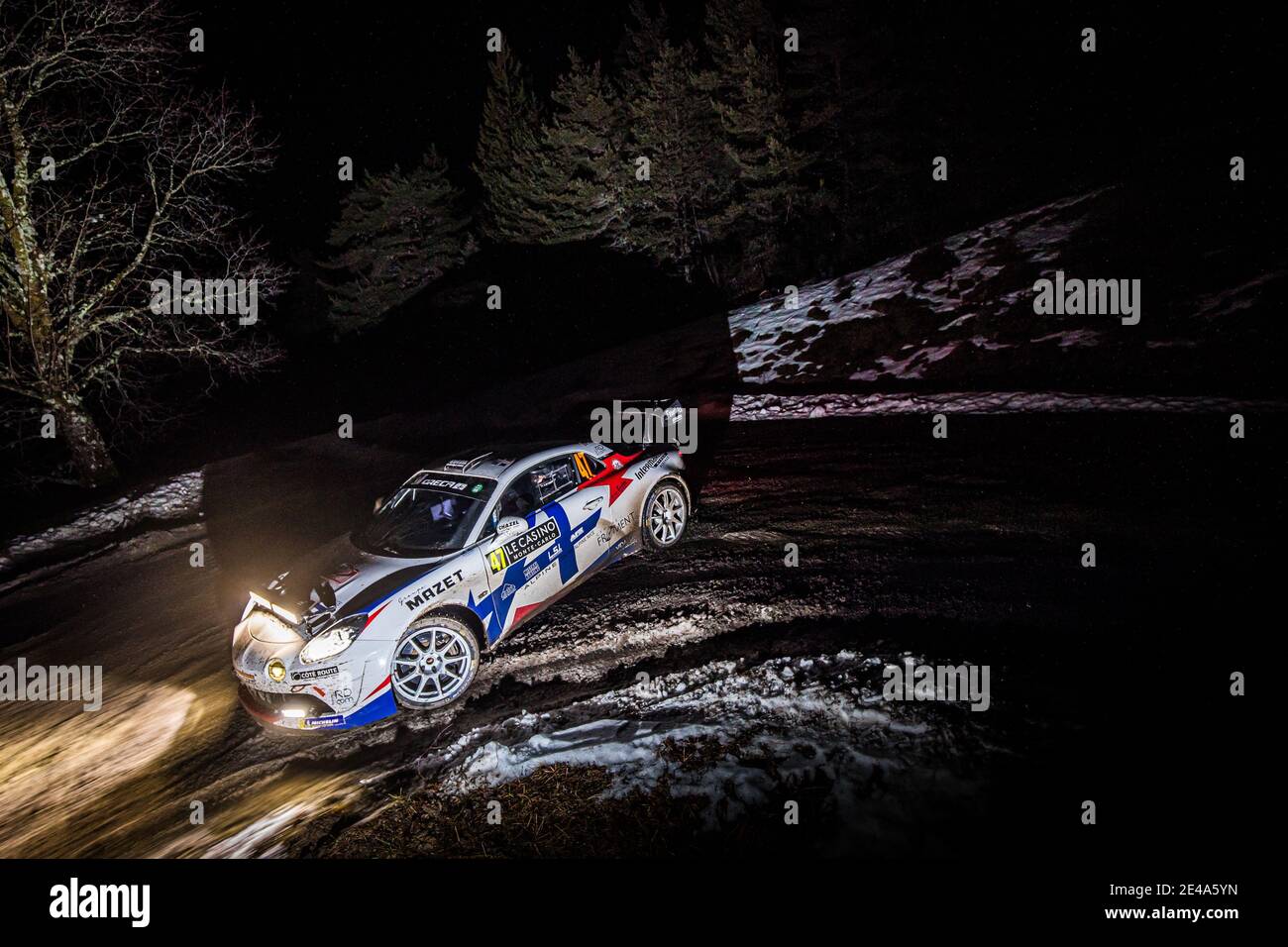 47 Raphael ASTIER (FRA), Frederic VAUCLARE (FRA), ALPINE A110, RGT RGT cars, action during the 2021 WRC World Rally Car Championship, Monte Carlo rally on January 20 to 24, 2021 at Monaco - Photo Bastien Roux / DPPI / LM Stock Photo
