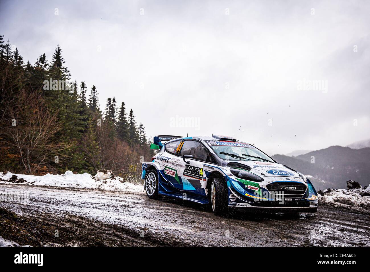 44 Gus GREENSMITH (GBR), Elliott EDMONDSON (GBR), M-SPORT FORD WORLD RALLY TEAM, FORD Fiesta WRC, action during the 2021 WRC World Rally Car Championship, Monte Carlo rally on January 20 to 24, 2021 at Monaco - Photo Bastien Roux / DPPI / LM Stock Photo