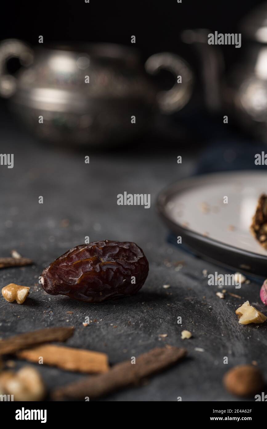Date fruit on Arabic set up Stock Photo Alamy