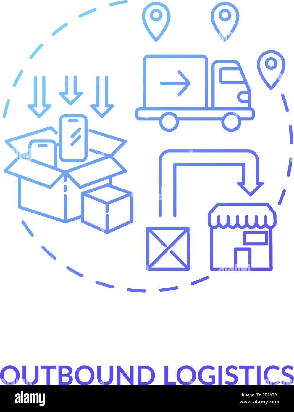 Outbound logstics concept icon Stock Vector