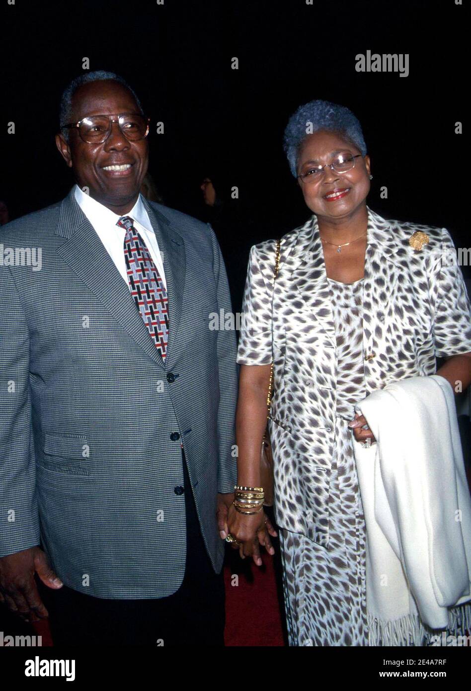 September 10, 2001 - Los Angeles, California, USA: HANK AARON and WIFE
