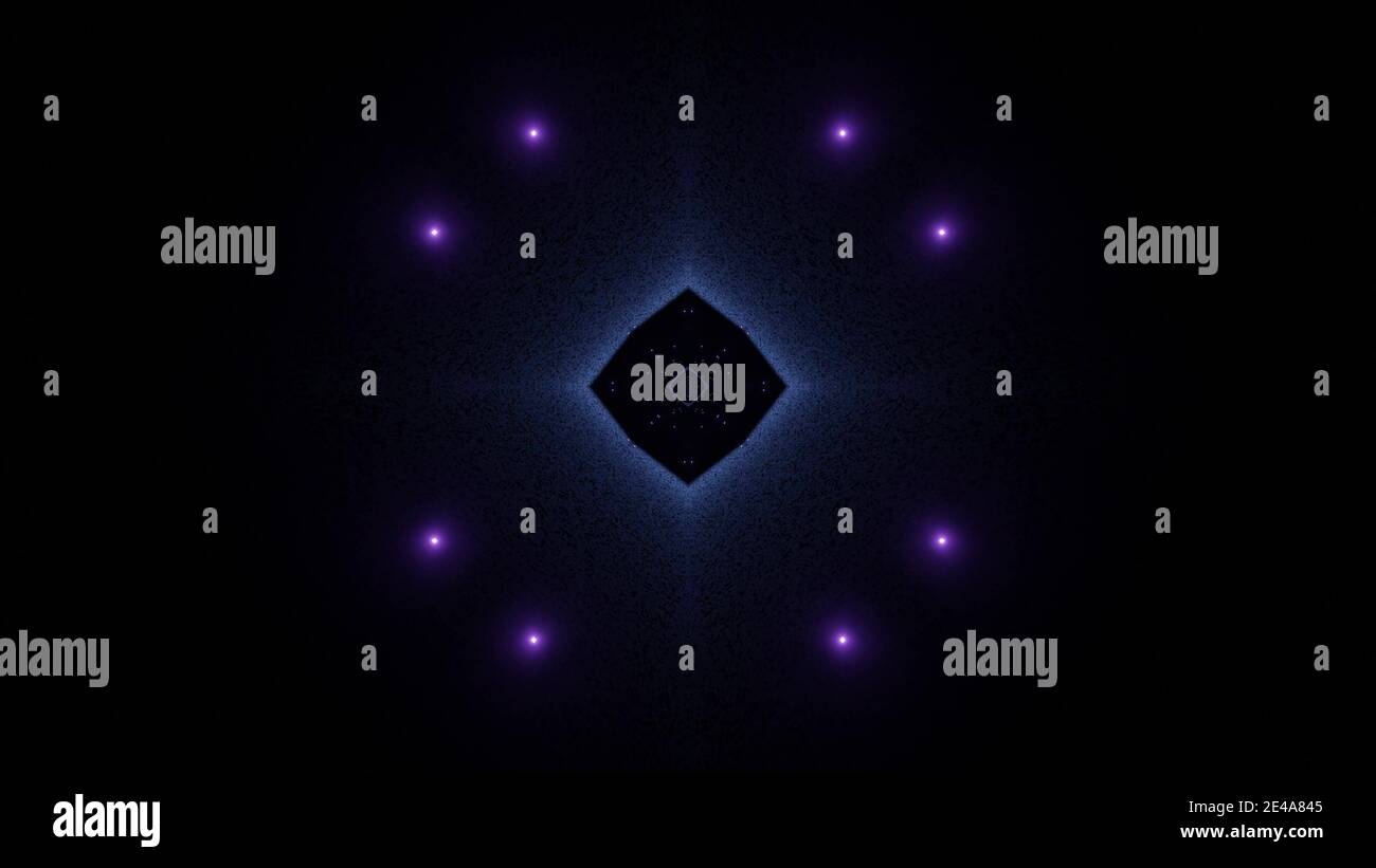 Illustration with geometric shapes of blue and purple glowing lights ...