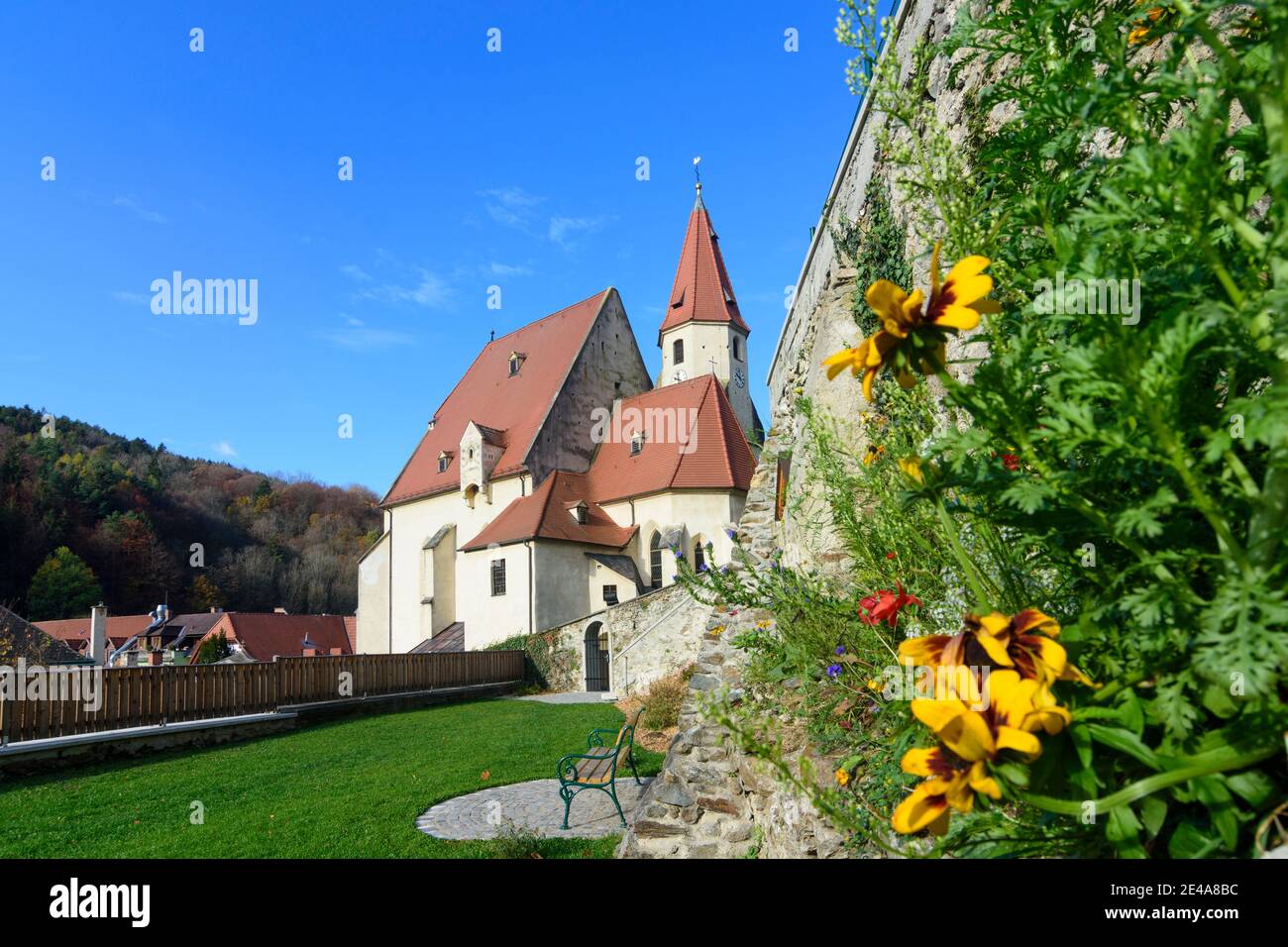 Edlitz, fortified church Edlitz, Wiener Alpen, Alps, Niederösterreich / Lower Austria, Austria Stock Photo