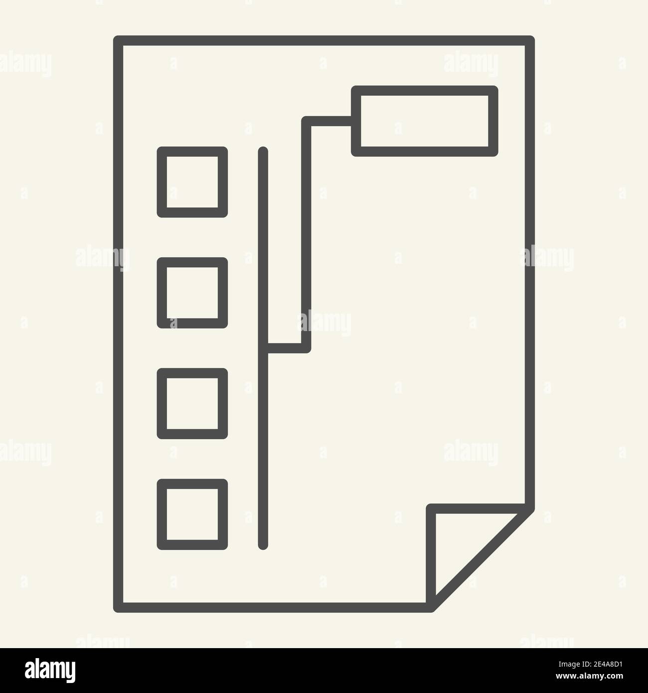 Document with graph thin line icon. Paper with chart vector ...