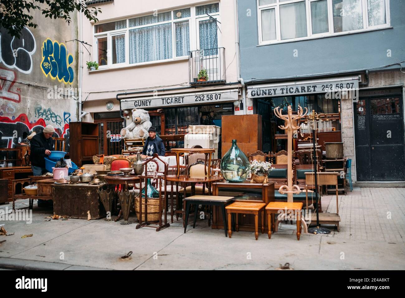 TURKEY, ISTANBUL, DECEMBER 14, 2018 Sale of antique furniture on the