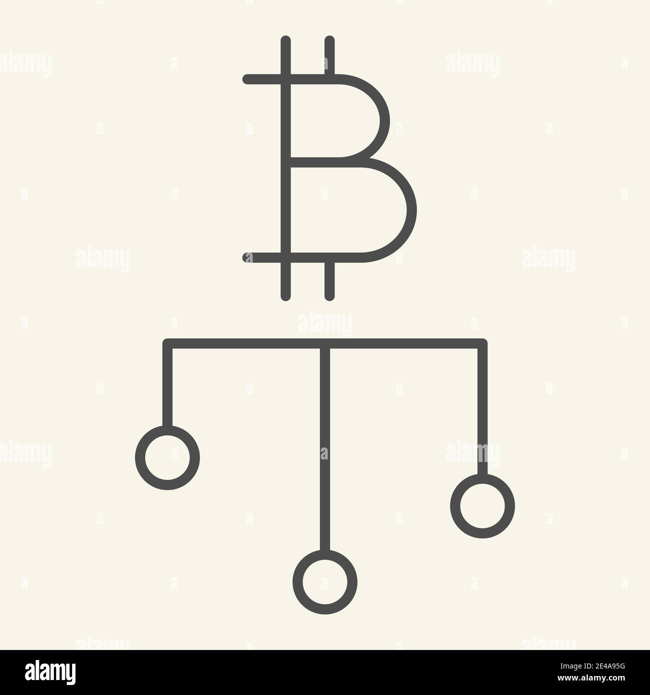 Crypto diagram thin line icon. Bitcoin chart vector illustration ...