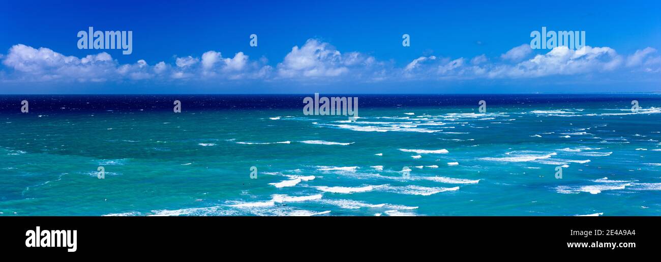 Waves in ocean, Waikiki Beach, Oahu, Hawaii Islands, Hawaii, USA Stock Photo