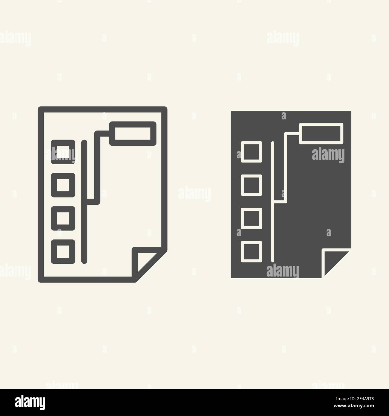 Document with graph line and glyph icon. Paper with chart vector ...