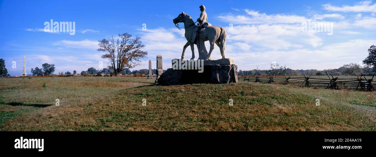 8th Pennsylvania Cavalry Monument, Gettysburg National Military Park, Gettysburg, Pennsylvania, USA Stock Photo
