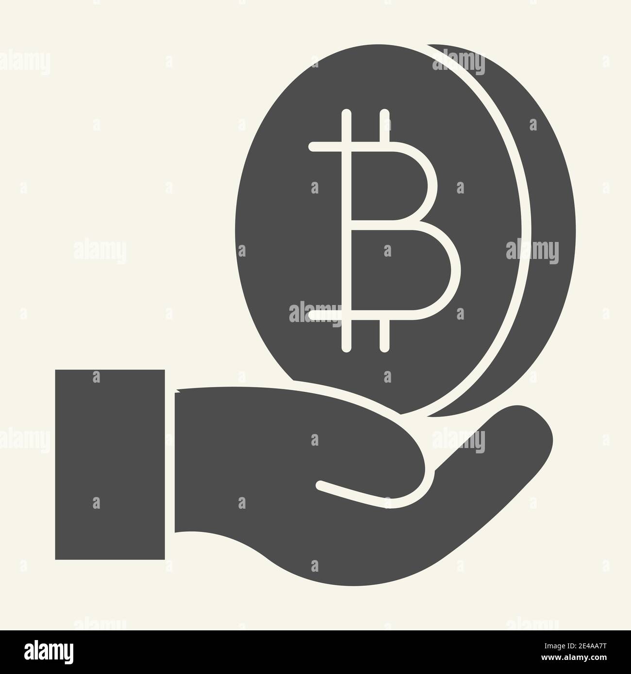 Open hand with bitcoin thin line icon. Palm with cryptocurrency vector  illustration isolated on white. Crypto coin in arm outline style design  Stock Vector Image & Art - Alamy