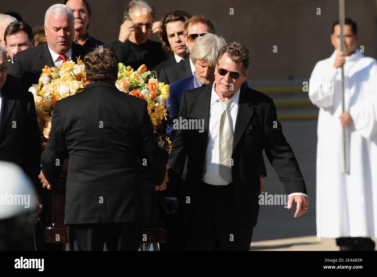 Ryan O'Neal attends the Farrah Fawcett Funeral Service held at the ...