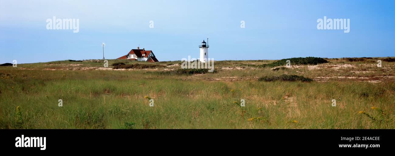 View of a lighthouse, Race Point Light, Provincetown, Cape Cod, Barnstable County, Massachusetts, USA Stock Photo