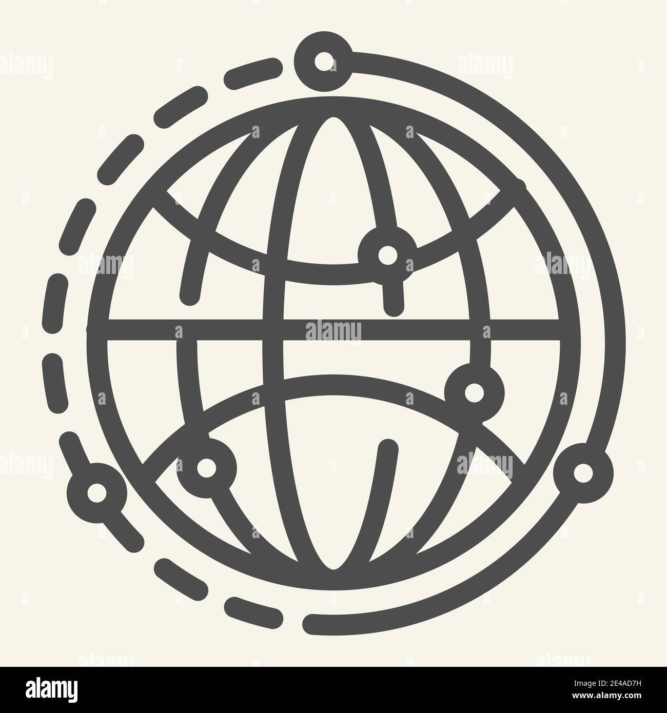 World line icon. Earth vector illustration isolated on white. Globe ...