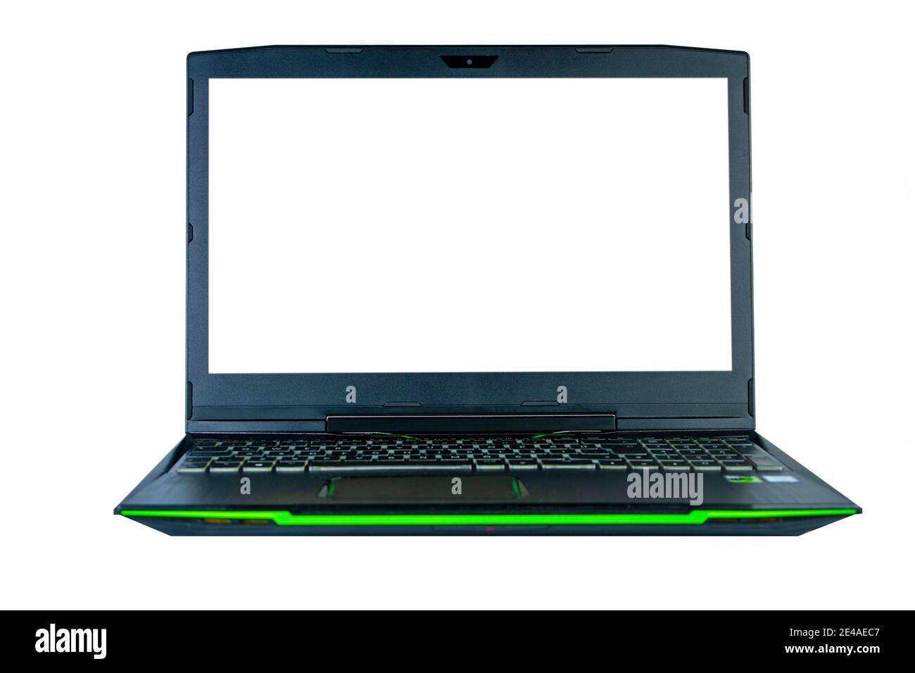 Laptop with empty screen on isolated white background Stock Photo - Alamy