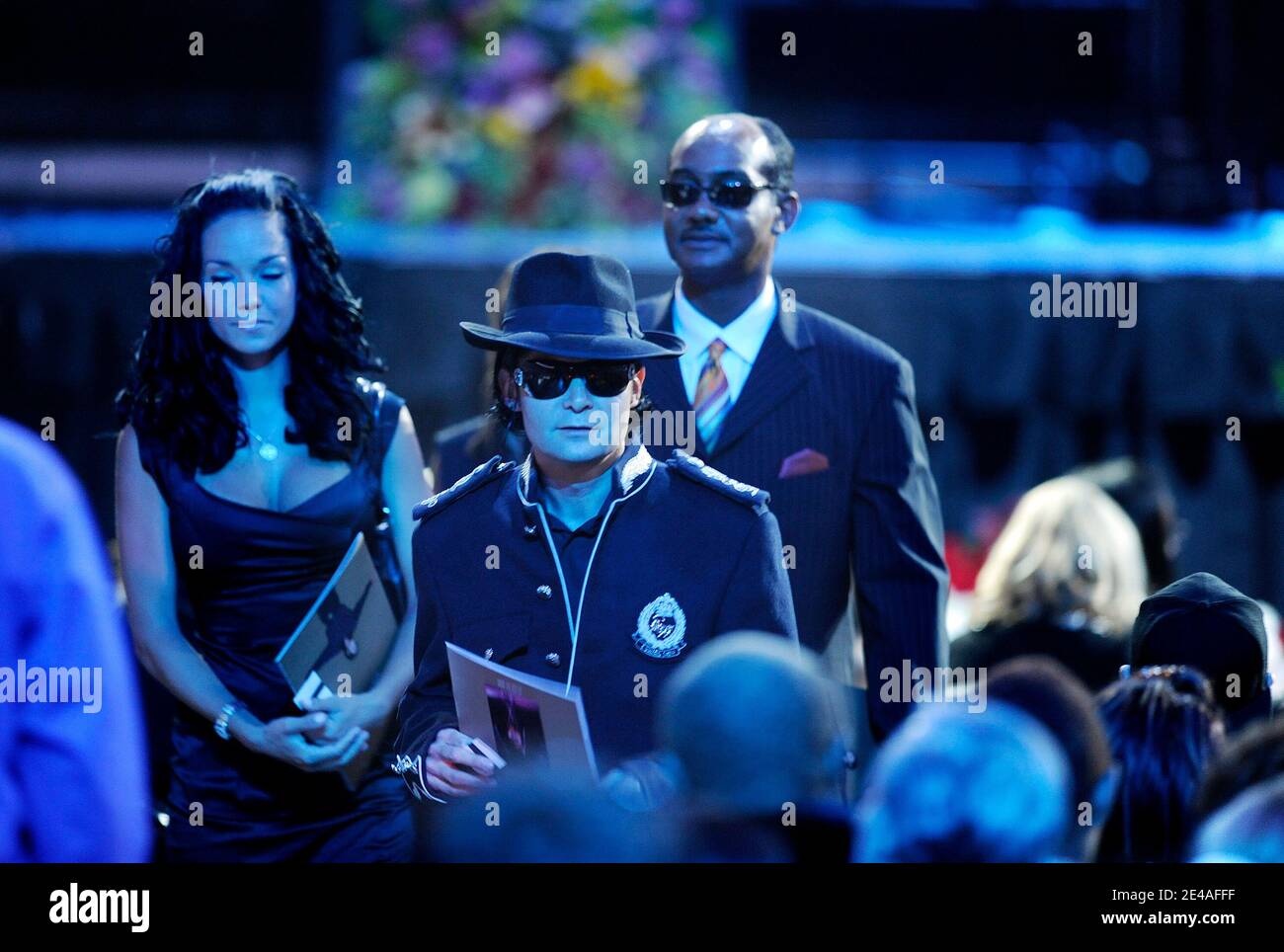 Actor Corey Feldman arrives at the memorial service for Michael Jackson