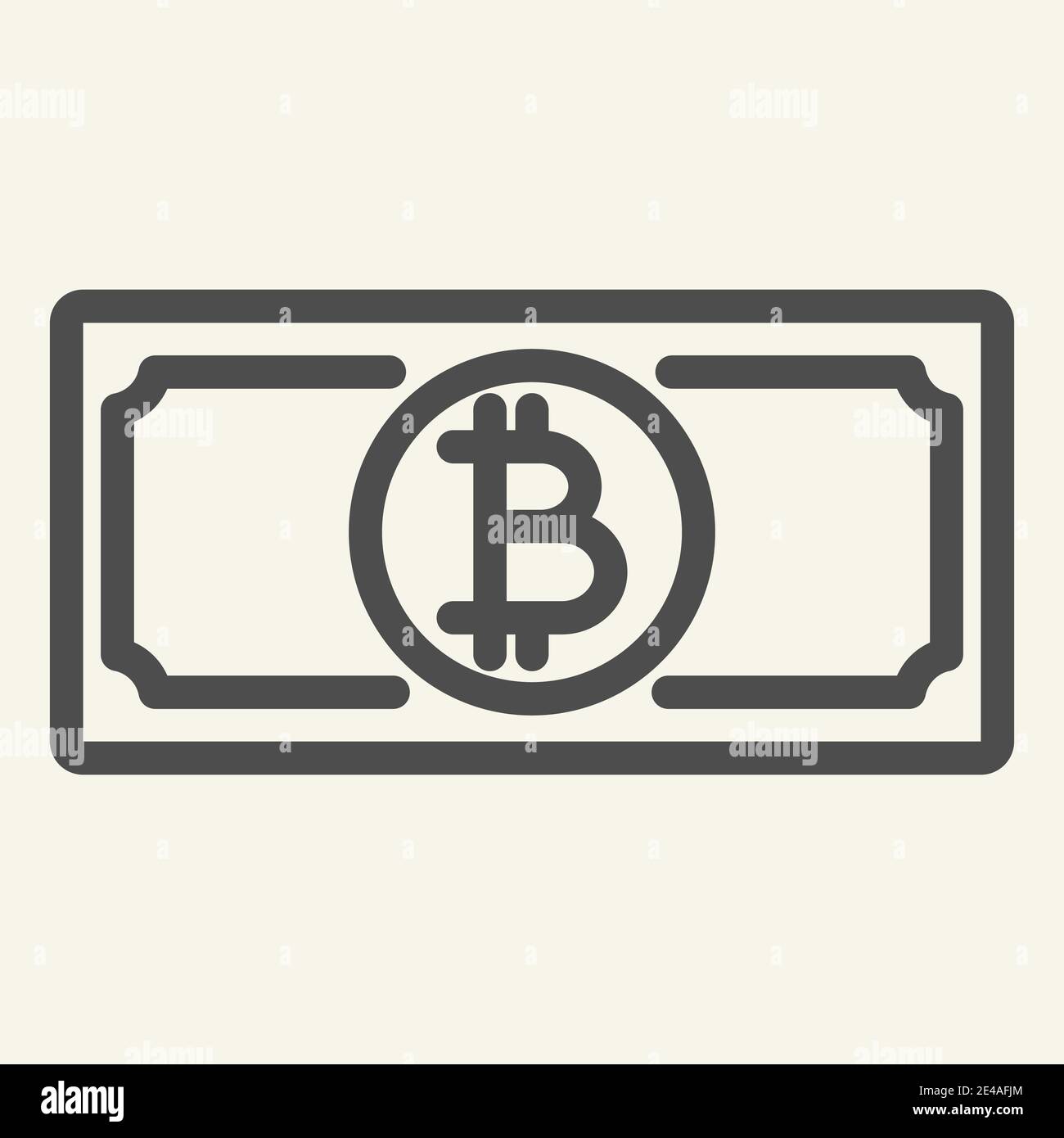 Bitcoin banknote line icon. Crypto money vector illustration isolated on  white. Paper cryptocurrency outline style design, designed for web and app  Stock Vector Image & Art - Alamy