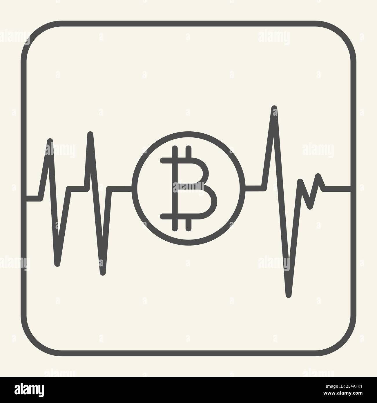 Pulse bitcoin thin line icon. Cryptocurrency chart vector illustration  isolated on white. Bitcoin graph outline style design, designed for web and  app Stock Vector Image & Art - Alamy