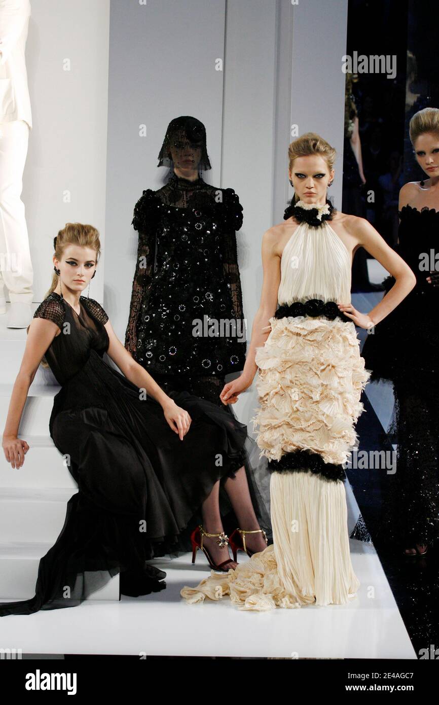 Models display a creation by Karl Lagerfeld for Chanel Fall-Winter 2009/2010  Haute-Couture collection