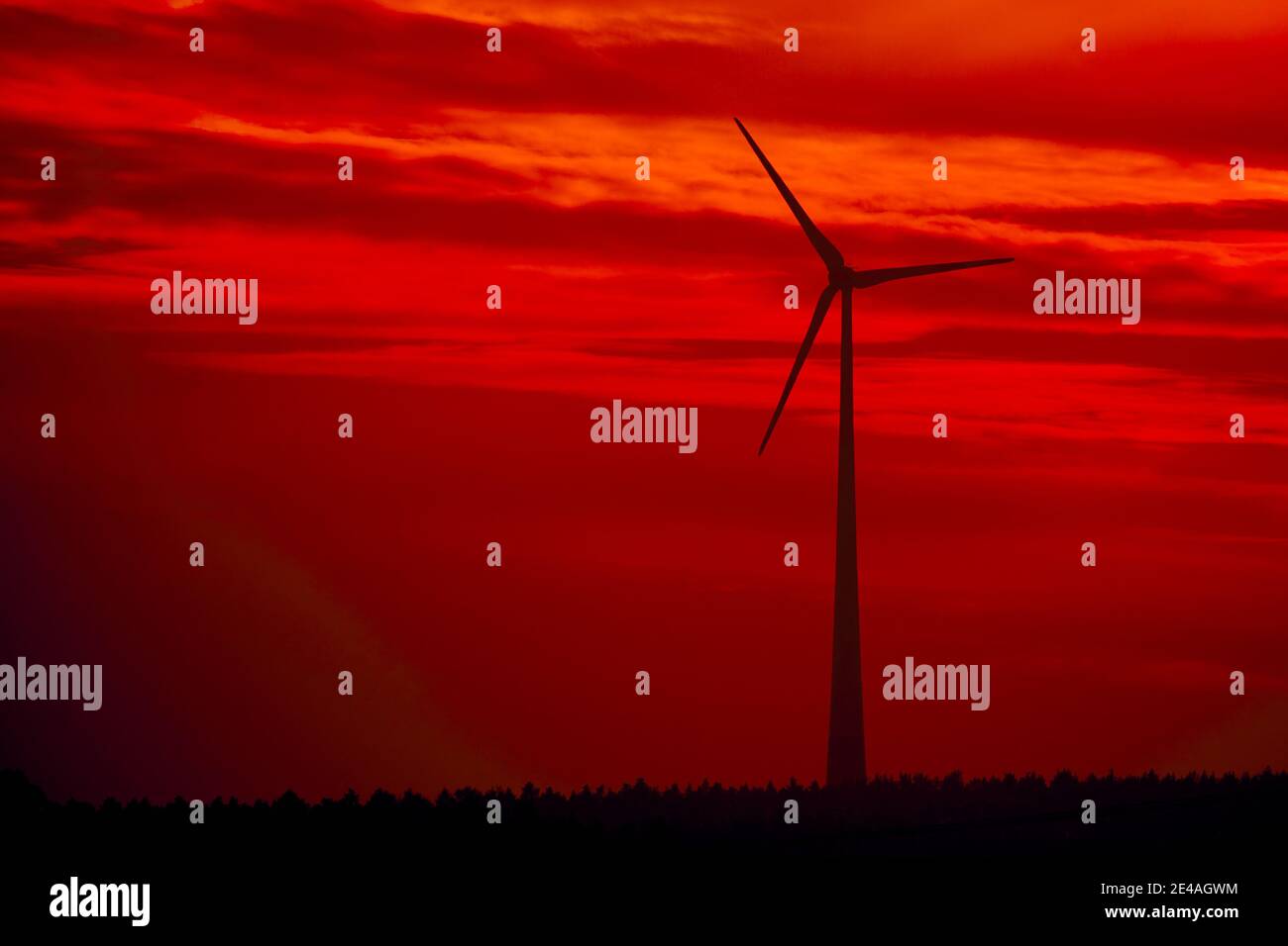 Wind turbine at sunset .Golden hour Stock Photo - Alamy