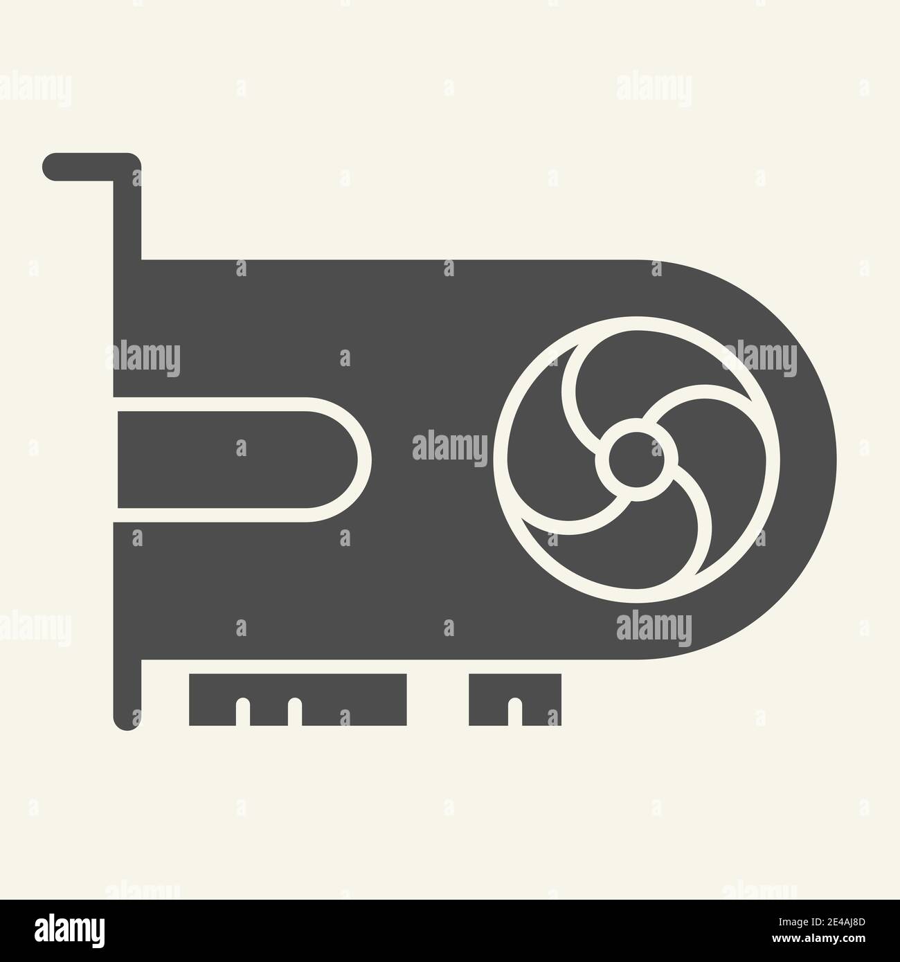 Video card solid icon. Gpu vector illustration isolated on white. Computer graphics glyph style design, designed for web and app. Eps 10. Stock Vector