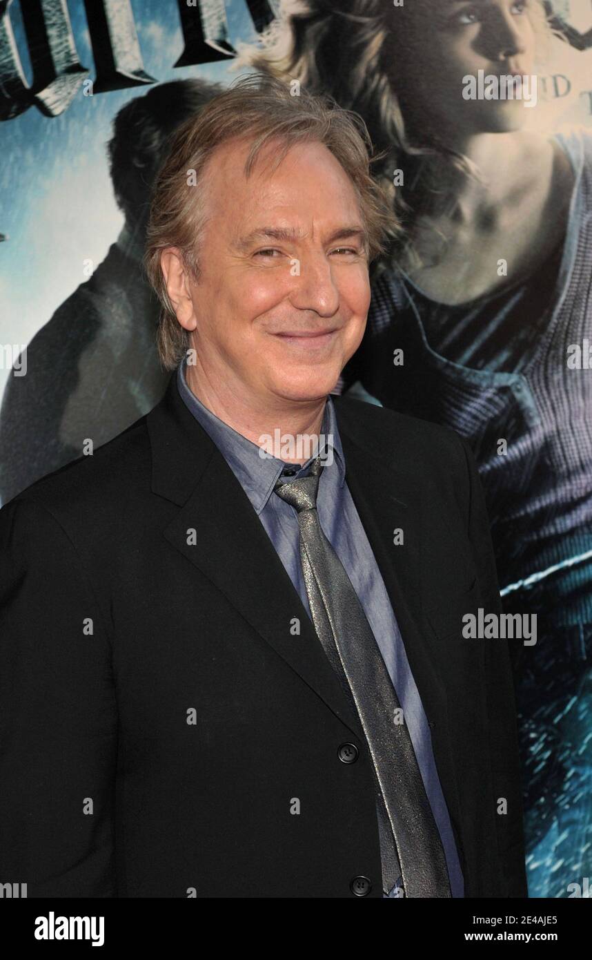 "Actor Alan Rickman attends the North American Premiere of ""Harry Potter and the Half-Blood Prince at the Ziegfeld Theatre in New York City, NY, USA on July 9, 2009. Photo by S.Vlasic/ABACAPRESS.COM (Pictured: Alan Rickman)" Stock Photo