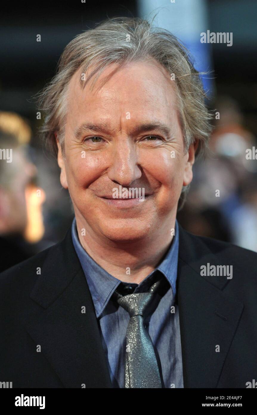 'Actor Alan Rickman attends the North American Premiere of ''Harry Potter and the Half-Blood Prince at the Ziegfeld Theatre in New York City, NY, USA on July 9, 2009. Photo by S.Vlasic/ABACAPRESS.COM (Pictured: Alan Rickman)' Stock Photo