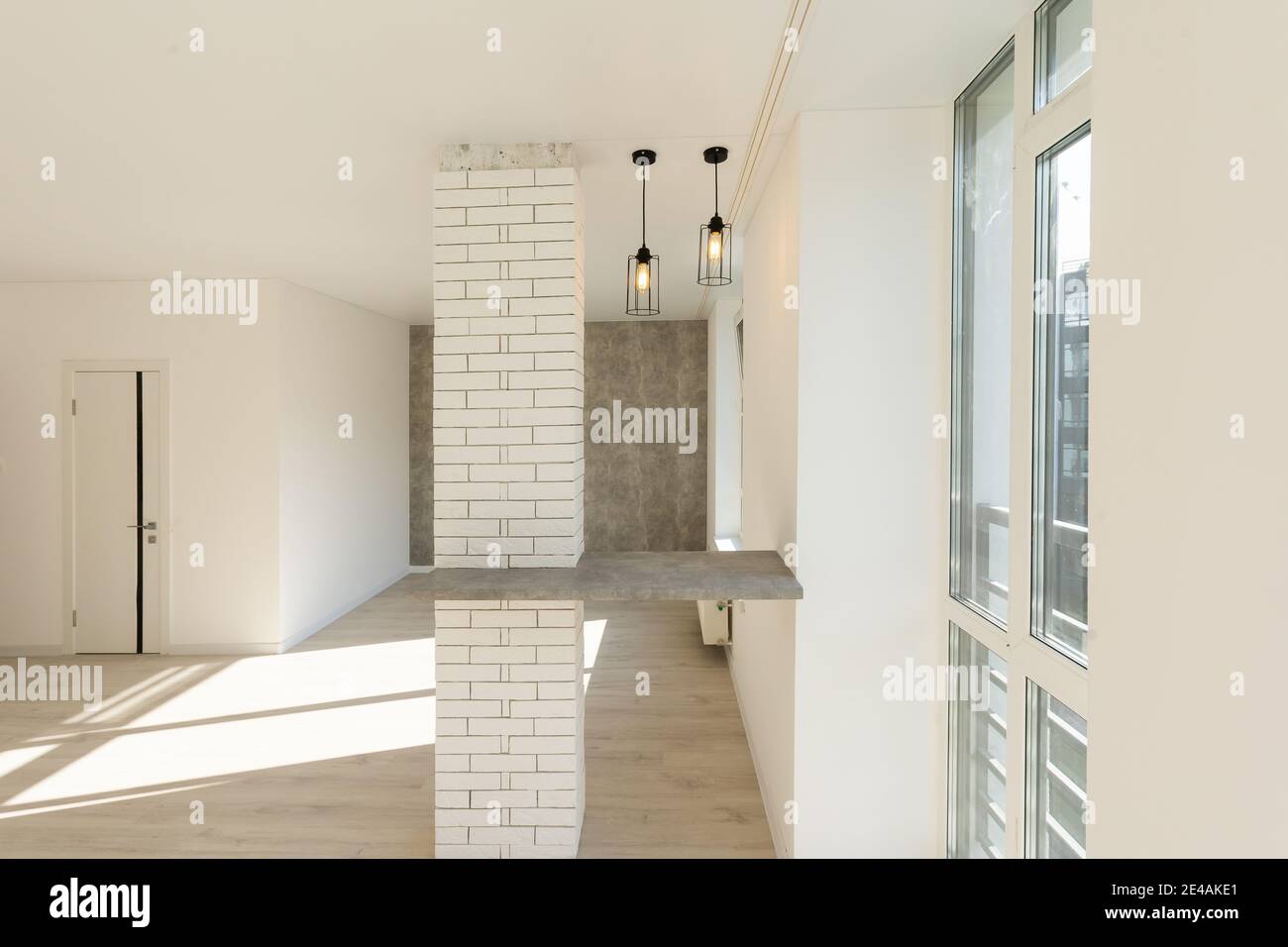 View of new renovation in a small apartment Stock Photo - Alamy