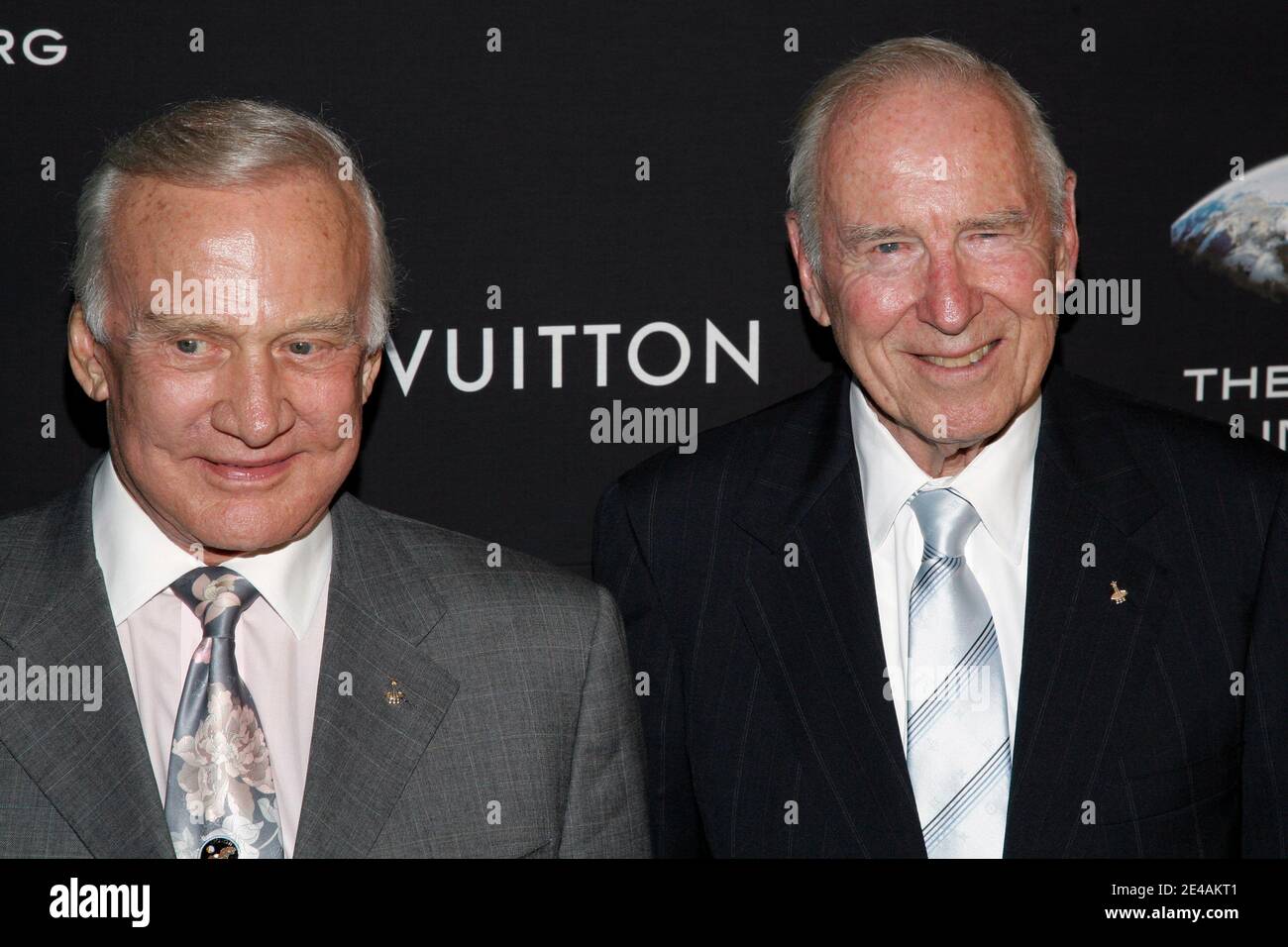 Astronaut Buzz Aldrin and Jim Lovell attend the Louis Vuitton celebration  of the 40th anniversary of the Lunar Landing at American Museum of Natural  History in New York City, USA on July