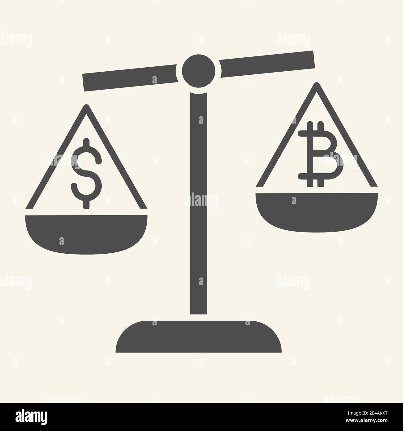 Scales with dollar and bitcoin sign, cryptocurrency exchange grey icon  Stock Vector Image & Art - Alamy