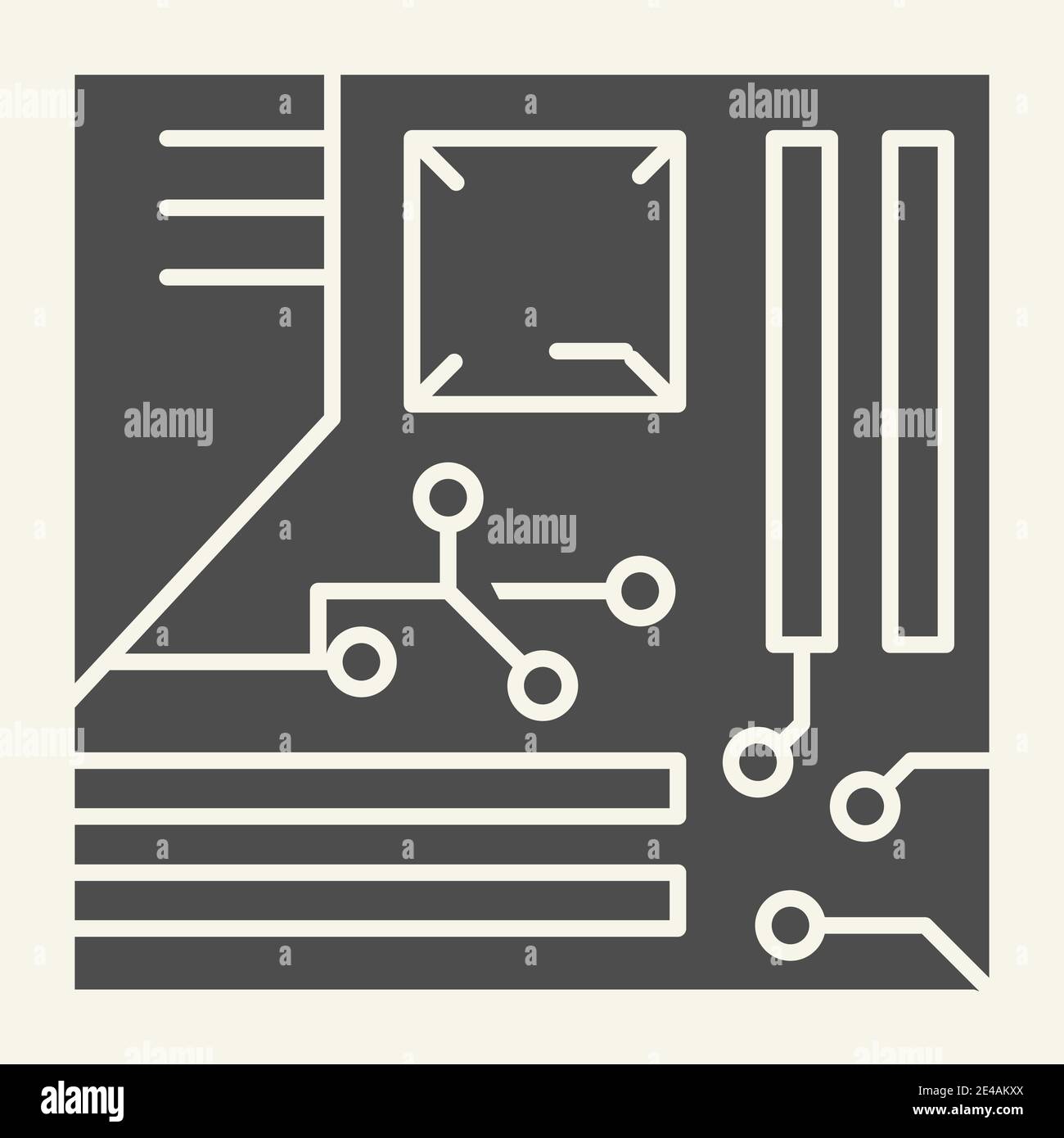 Cpu solid icon. Microprocessor vector illustration isolated on white. Circuit glyph style design, designed for web and app. Eps 10. Stock Vector