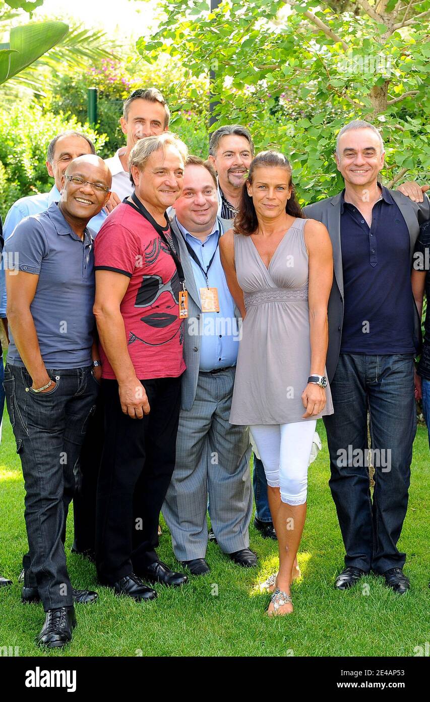 Princess Stephanie of Monaco attends a press conference for the charity  summer gala for Fight Aids Monaco with artisits like Jean-Pierre Mader,  Emile et Images, Desireless, Laurent Petit Guillaume... in Monaco on