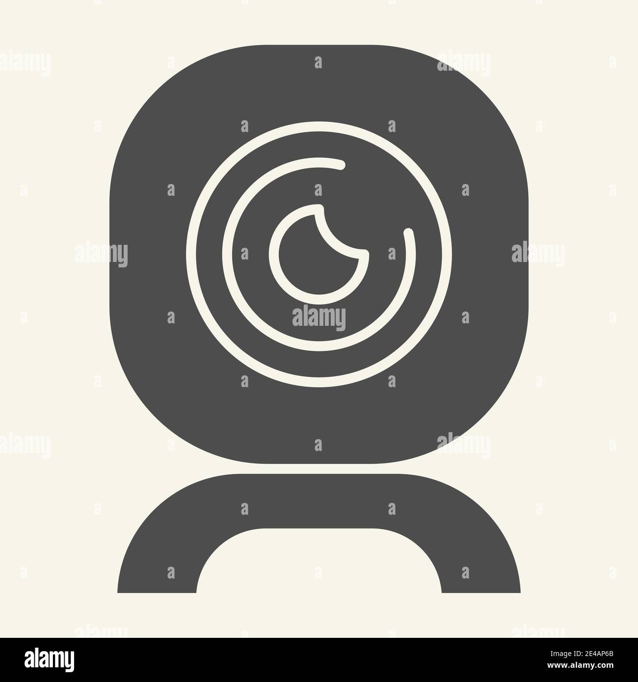 Web camera solid icon. Video chat cam vector illustration isolated on white. Computer camera glyph style design, designed for web and app. Eps 10. Stock Vector