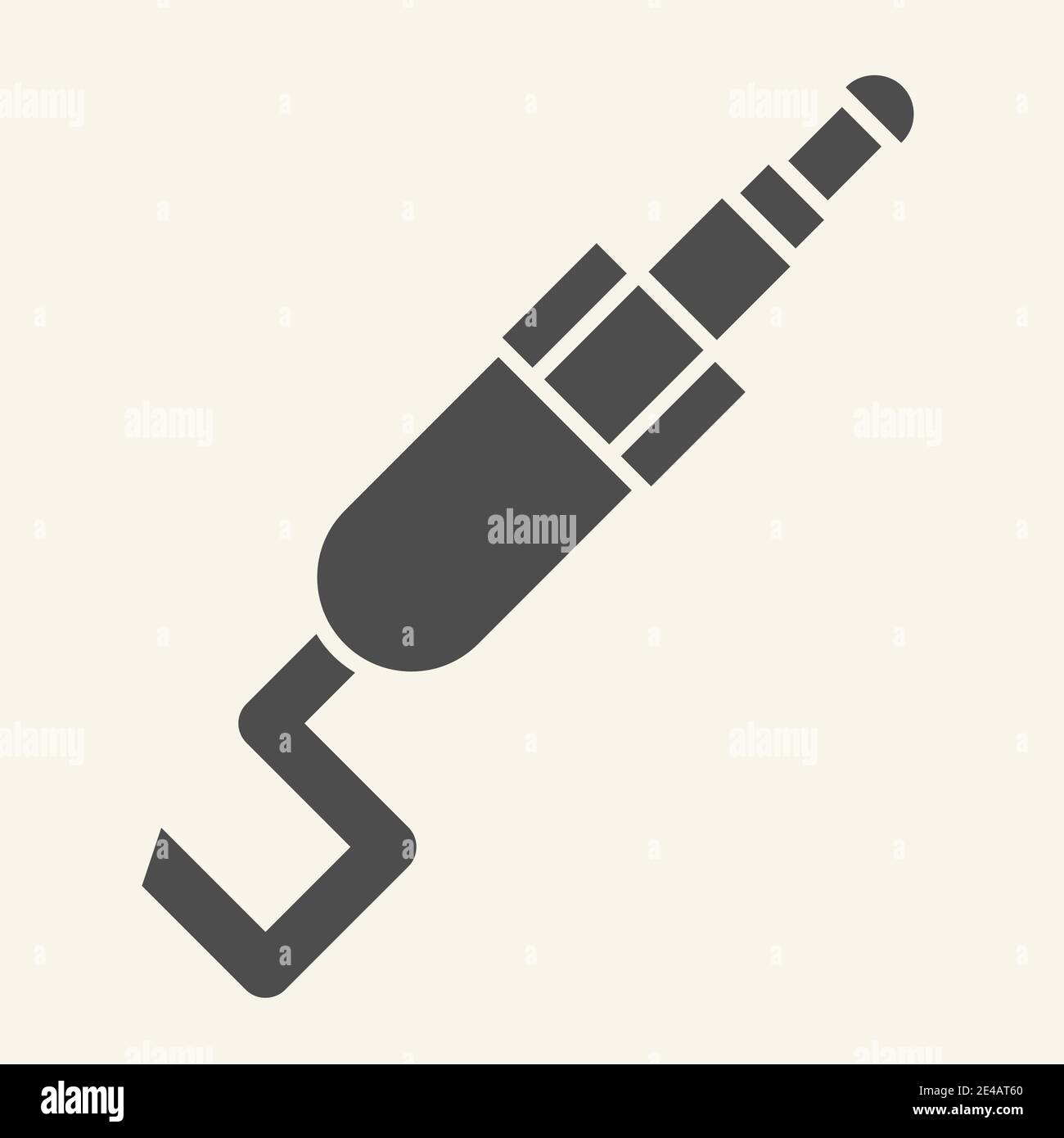 Mini jack solid icon. Cable connector vector illustration isolated on white. Audio jack glyph style design, designed for web and app. Eps 10. Stock Vector
