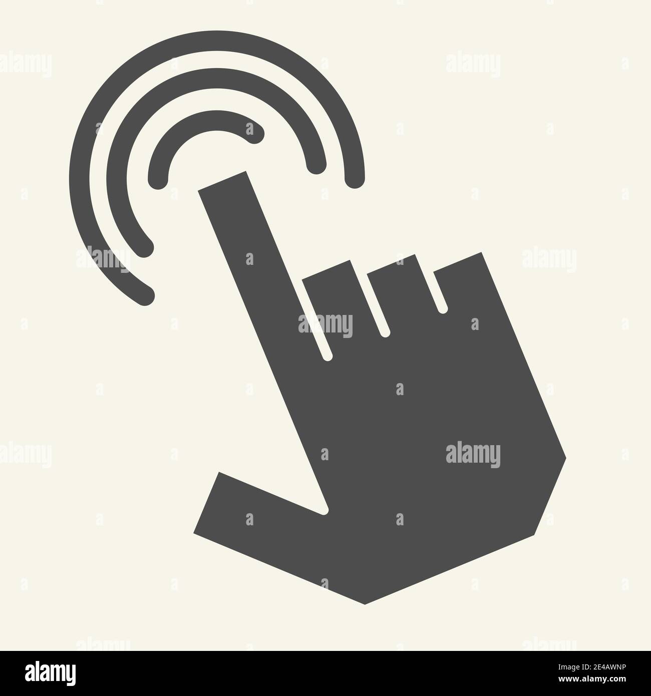 Pointer hand solid icon. Hand cursor vector illustration isolated on white. Finger pointer glyph style design, designed for web and app. Eps 10. Stock Vector