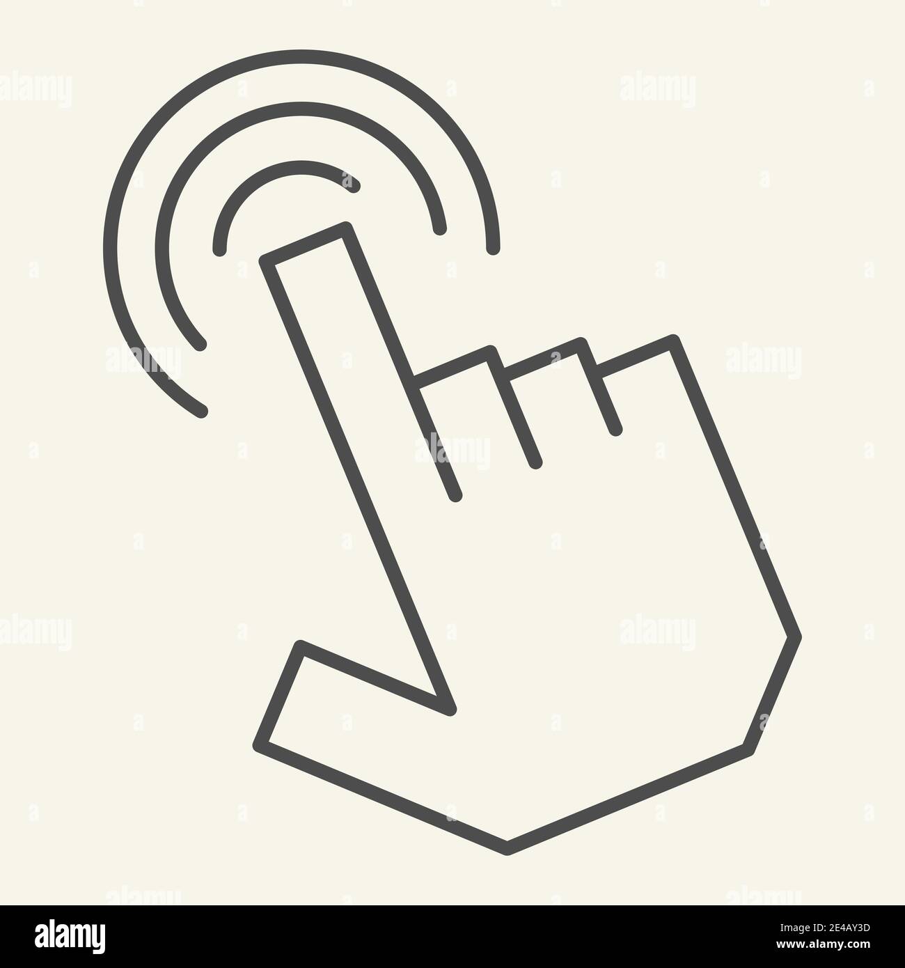 Pointer hand thin line icon. Hand cursor vector illustration isolated ...
