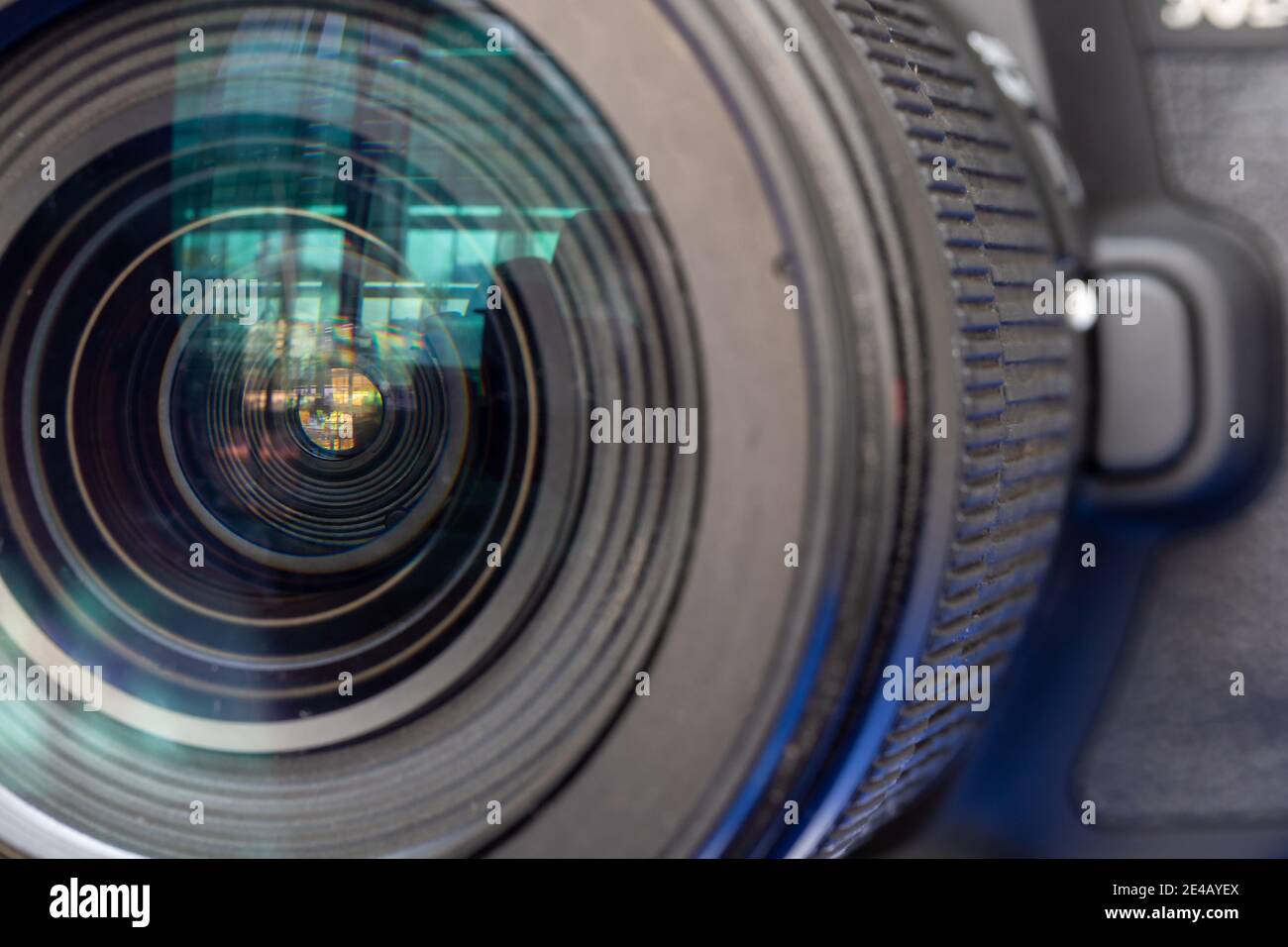Camera lens with zoom and focus ring, close up view Stock Photo Alamy
