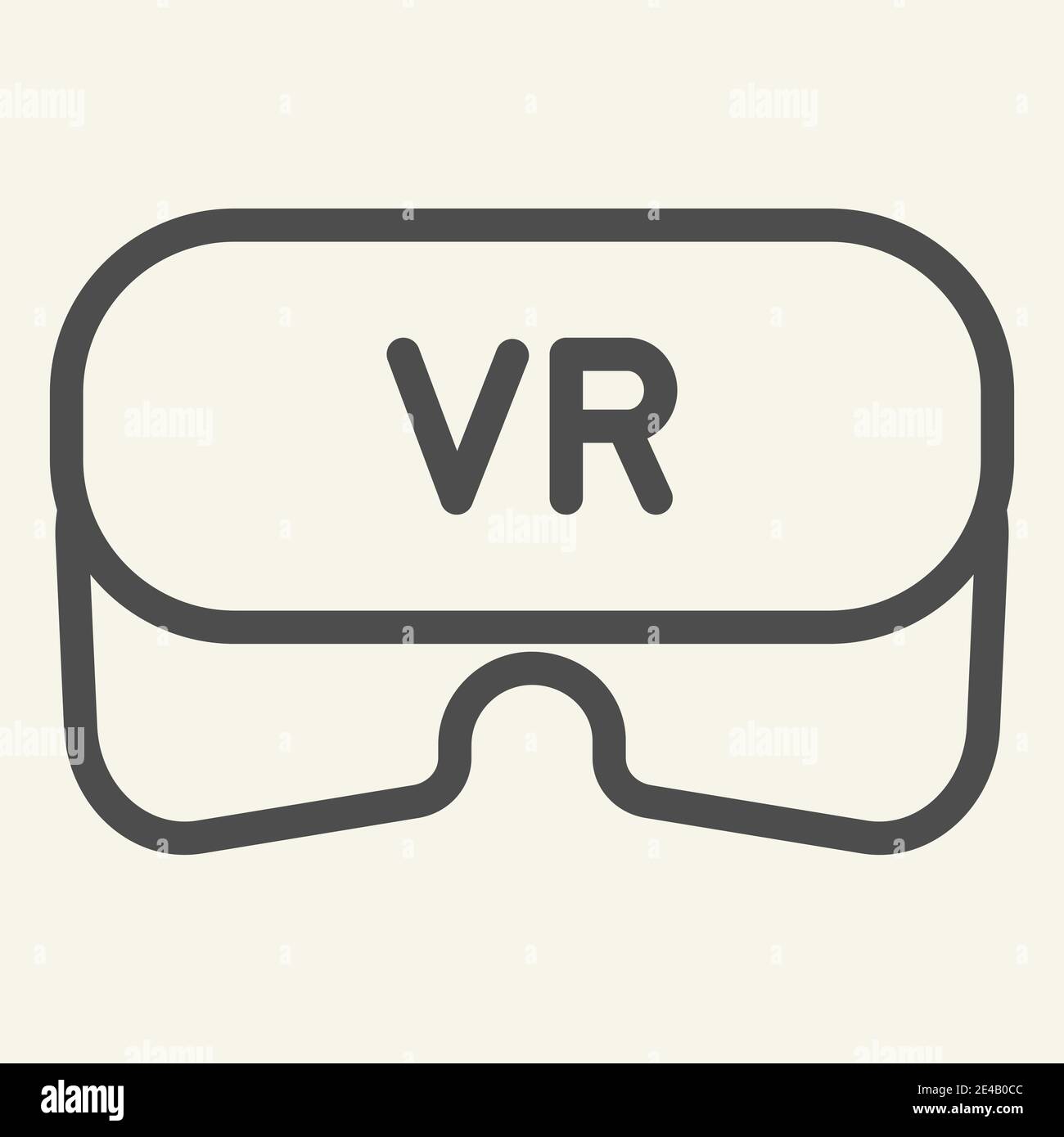 Virtual reality helmet line icon. VR glasses vector illustration ...