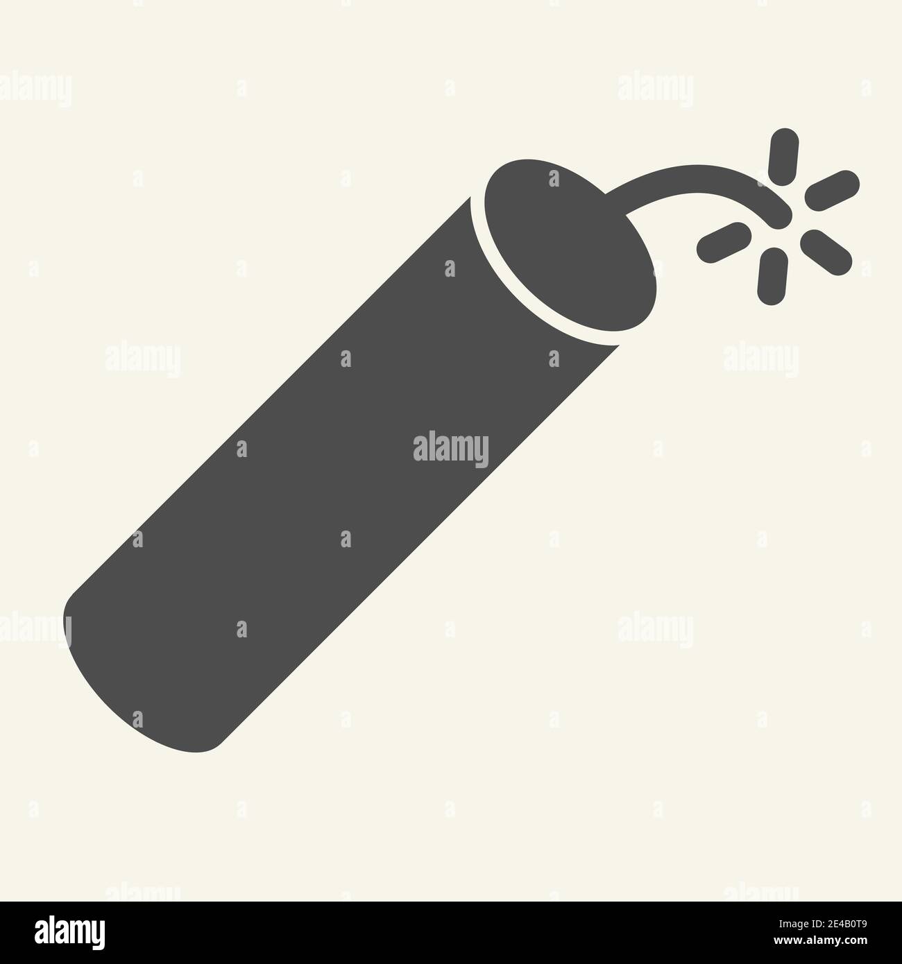Dynamite solid icon. Explosion vector illustration isolated on white. Bomb glyph style design, designed for web and app. Eps 10. Stock Vector