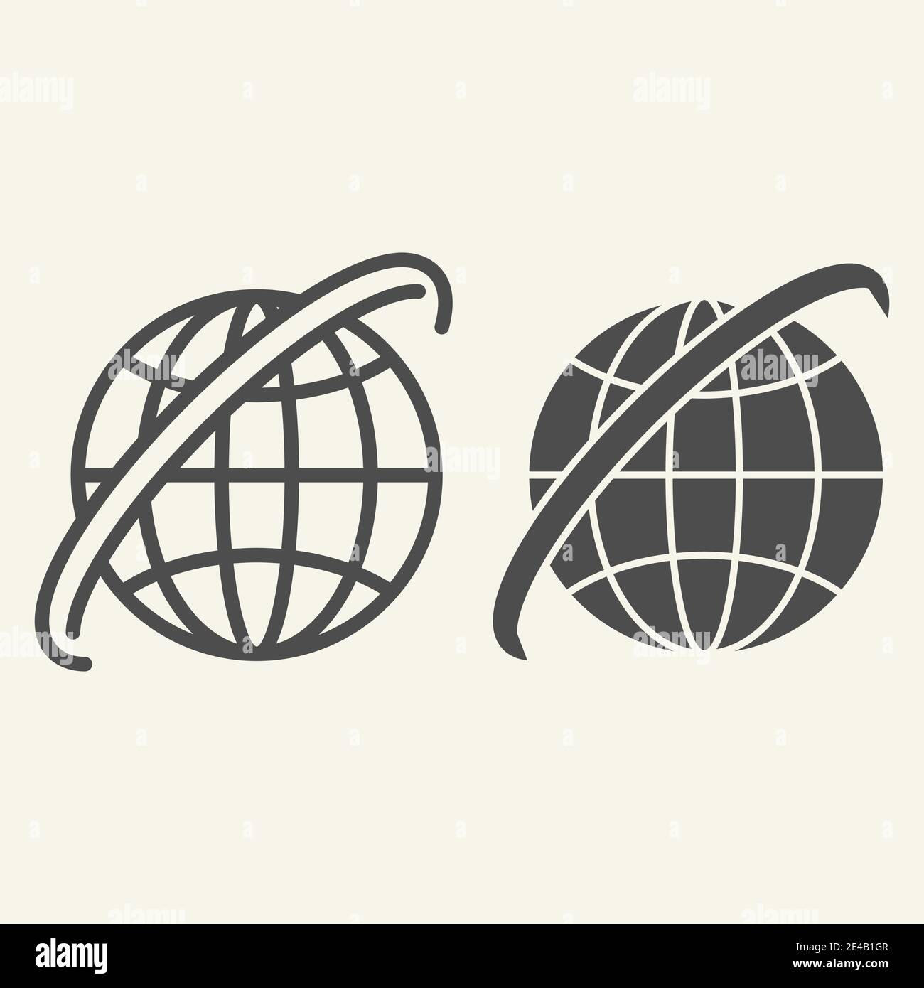 World map line and glyph icon. Globe vector illustration isolated on ...