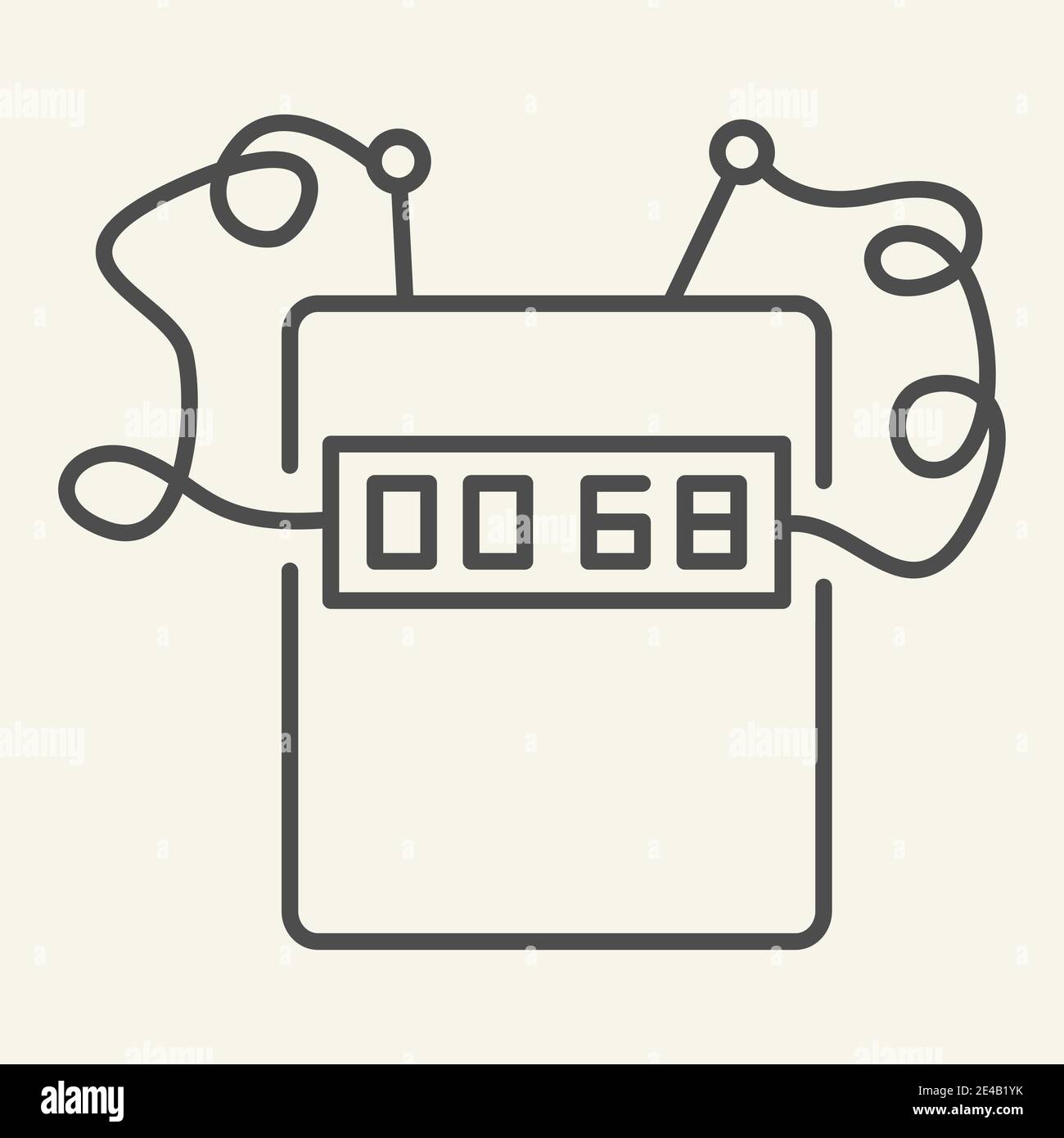 Timer bomb thin line icon. Clock bomb vector illustration isolated on white. Countdown outline