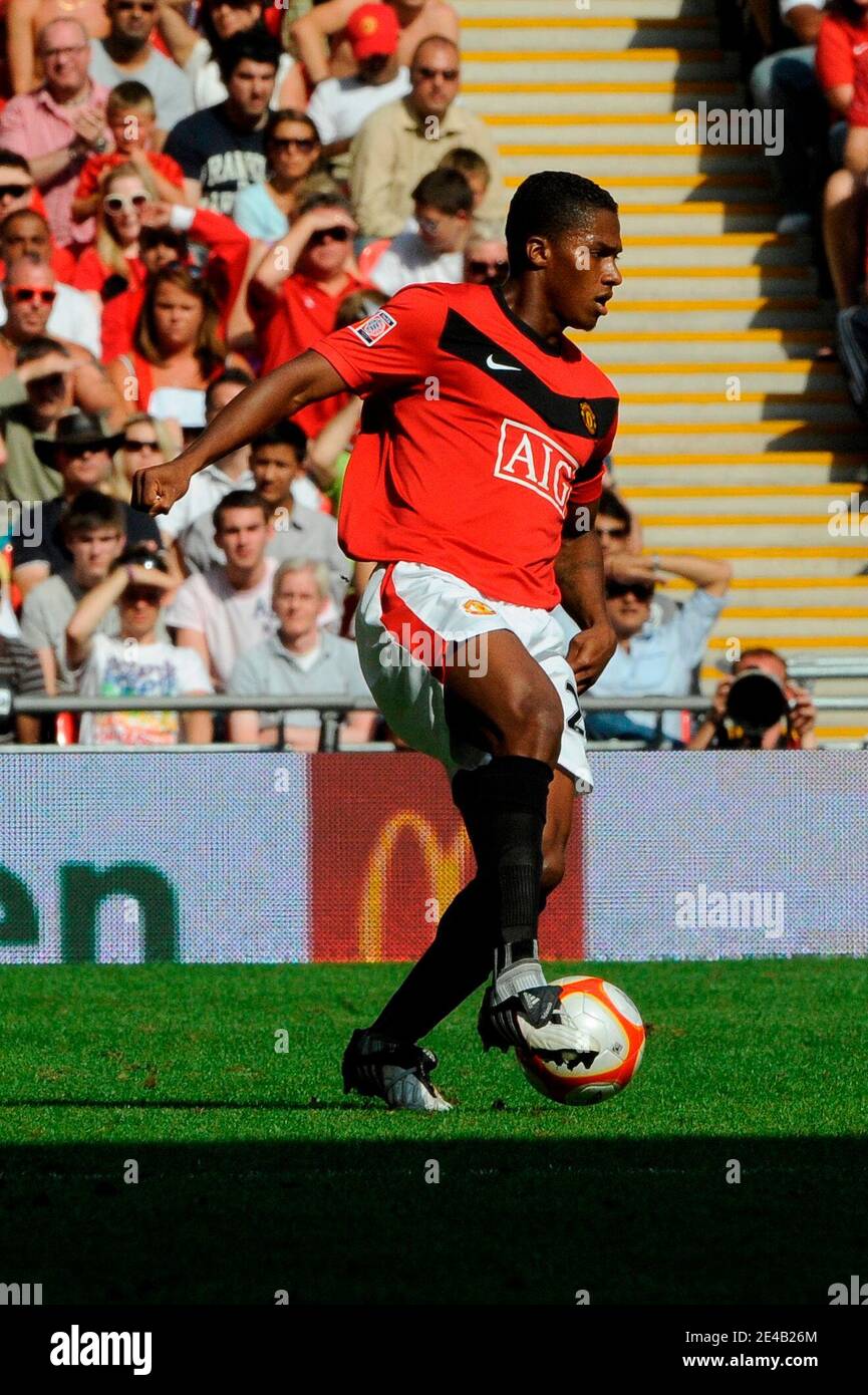 Manchester United's Antonio Valencia during the Community Shield soccer match between Manchester United and Chelsea at Wembley Stadium in London, Uk on August 9, 2009. Chelsea won 2-2 (4 penalties to 2). Photo by Henri Szwarc/ABACAPRESS.COM Stock Photo