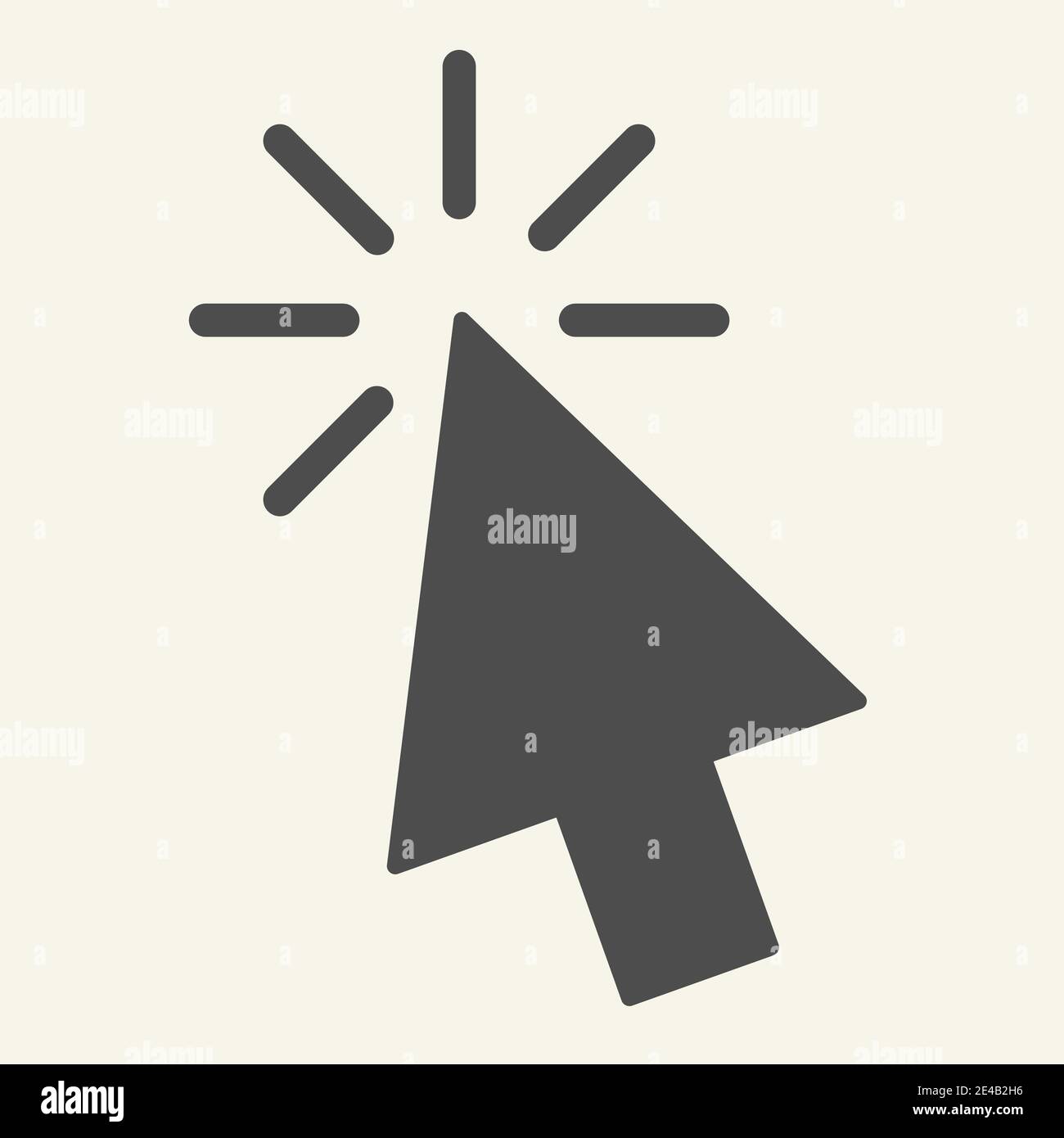 Pointer solid icon. Mouse cursor vector illustration isolated on white. Arrow glyph style design, designed for web and app. Eps 10. Stock Vector