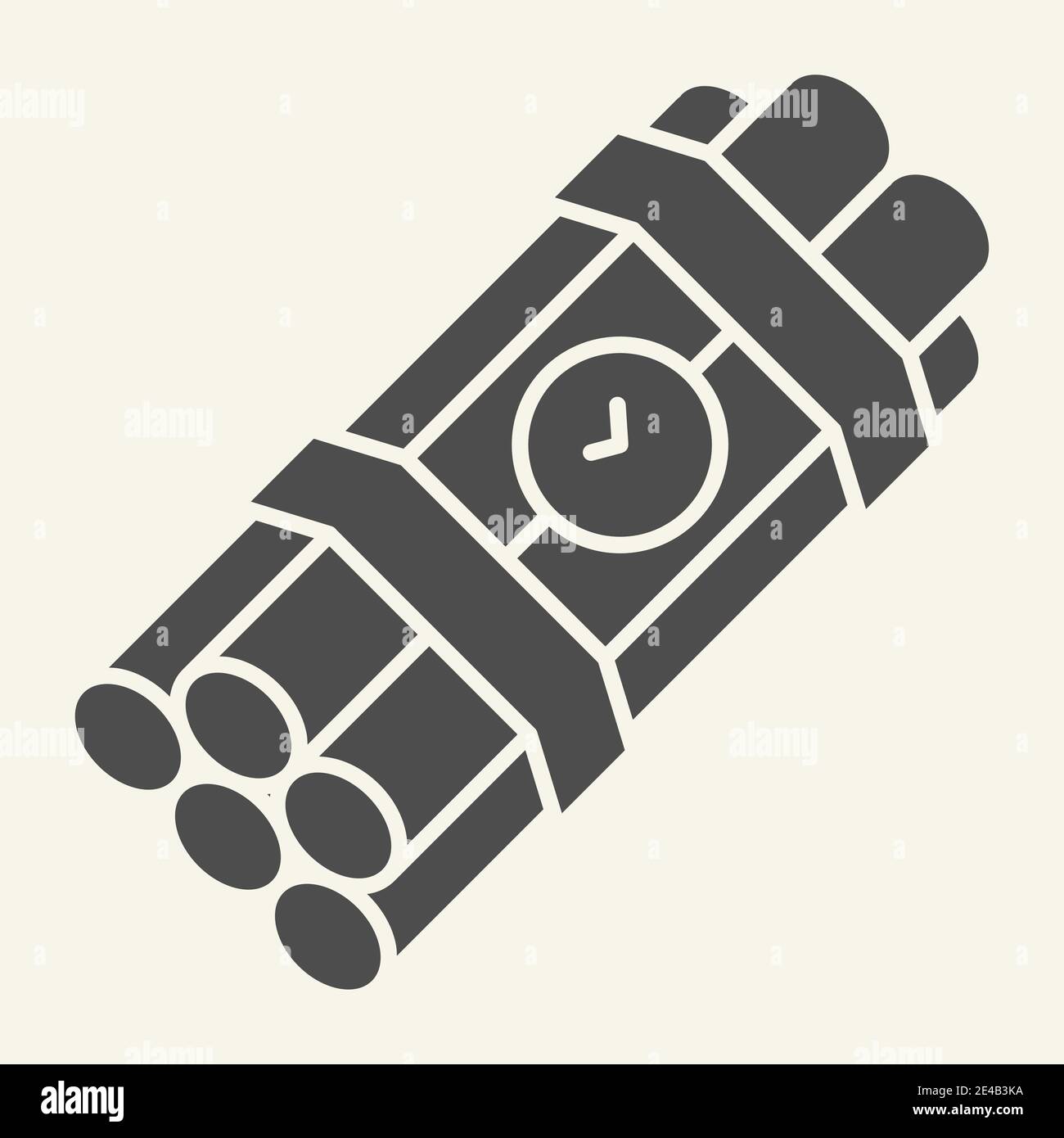 Time bomb solid icon. Dynamite vector illustration isolated on white. Detonator glyph style design, designed for web and app. Eps 10. Stock Vector